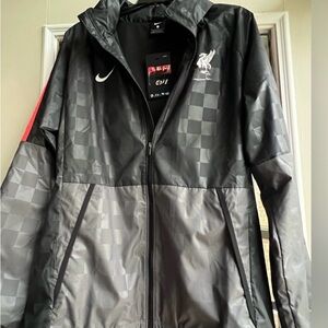 NWT Liverpool Nike All-Weather Raglan Hoodie Full-Zip Jacket - Black/Gray